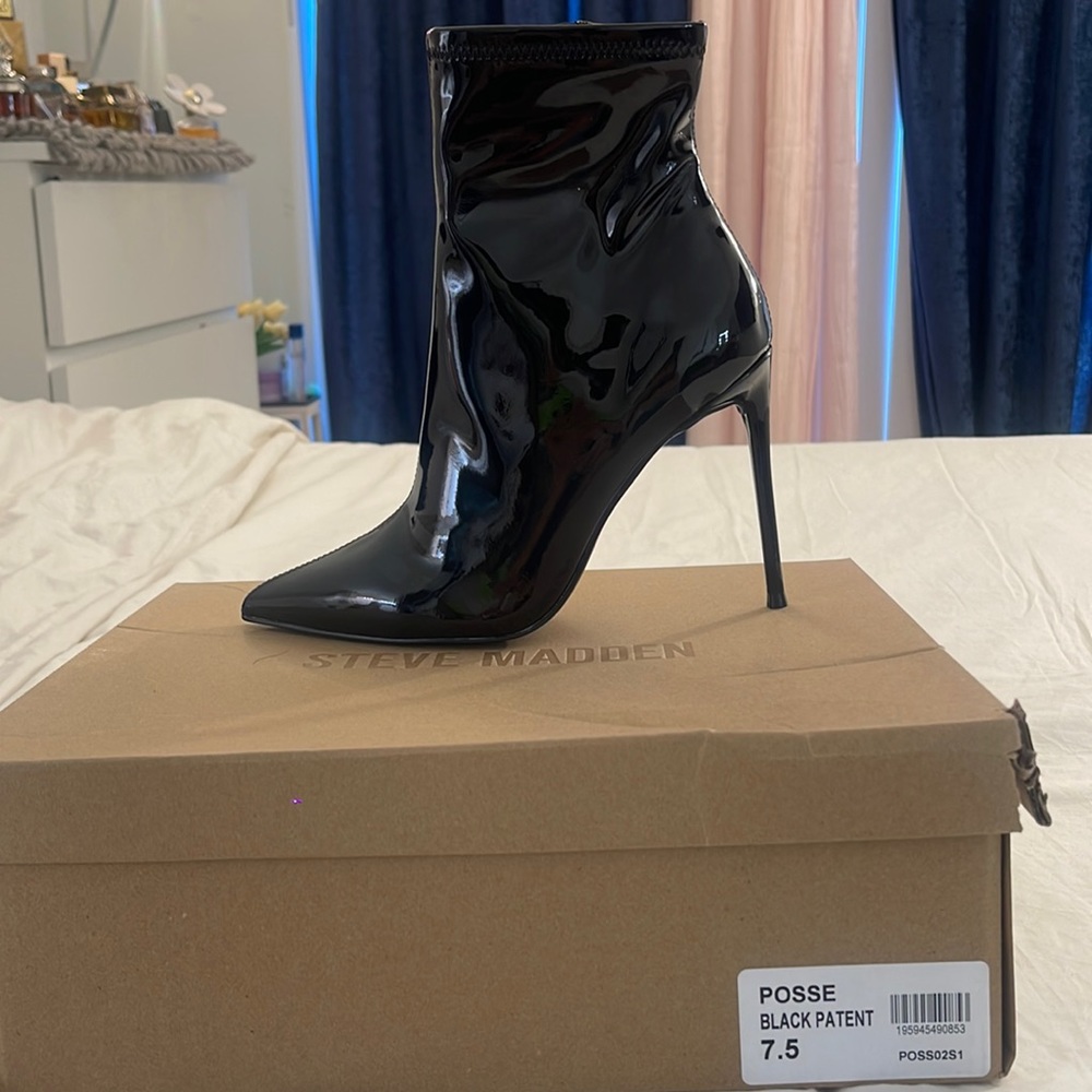 Steve Madden Patent Bootie